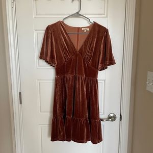 Rust Velvet Dress